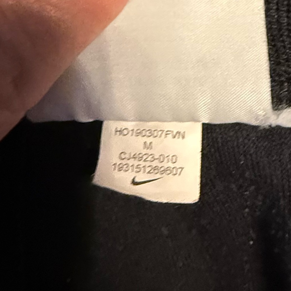 Women Nike medium black jogger pant good condition stripe white blk orange - Picture 4 of 5